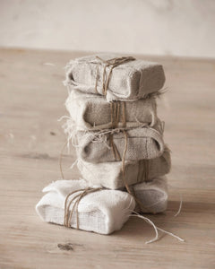 beautiful linen wrapped soaps