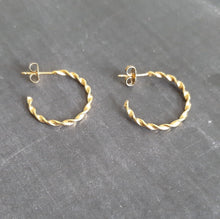 Load image into Gallery viewer, Twisted Gold Filled Hoop Earrings
