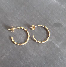 Load image into Gallery viewer, Twisted Gold Filled Hoop Earrings
