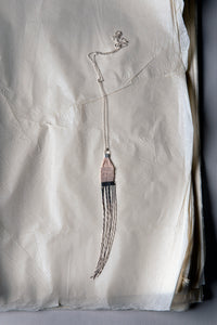 Woven necklace with multiple sterling silver chains - ambartique
