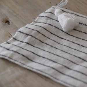 Striped Cotton Linen Pouch