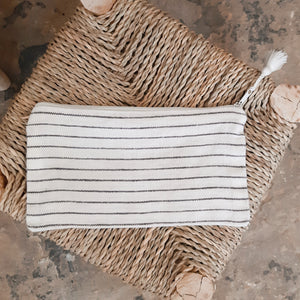 Striped Cotton Linen Pouch