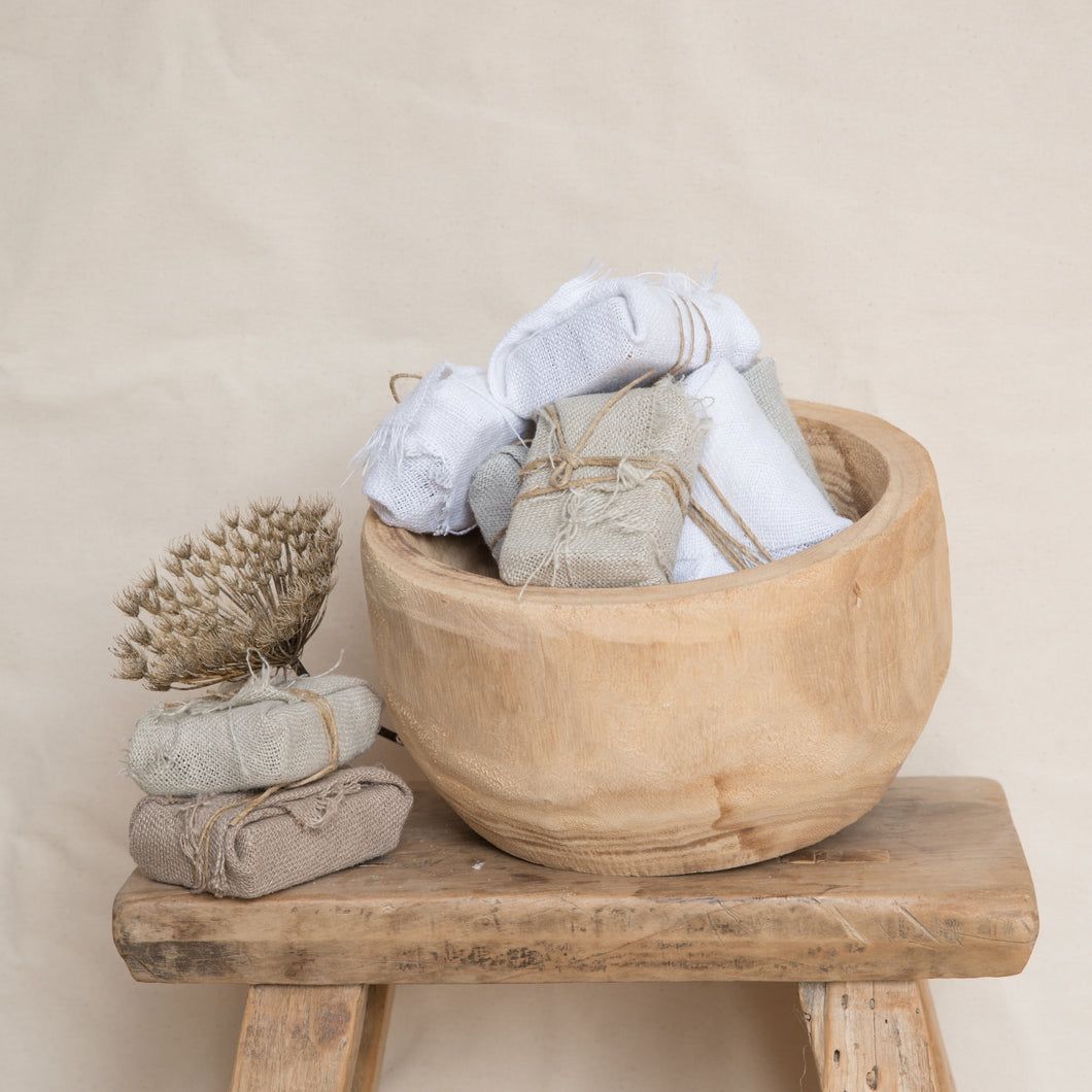 beautiful linen wrapped soaps - ambartique