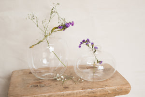 beautiful gentle glass vases in two different sizes - ambartique