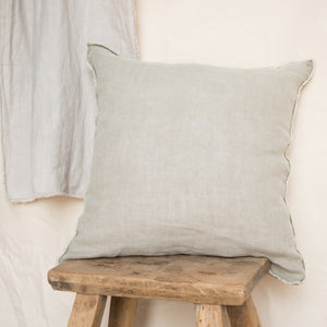 beautiful sand colored linen pillow 45 cm x 45 cm - ambartique