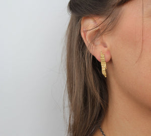 Nature Inspired Golden Stud Earrings