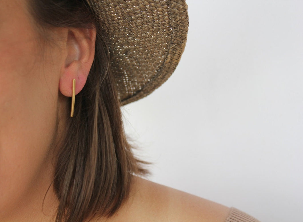 Minimalistic handmade Gold Filled Stud Earrings