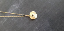 Load image into Gallery viewer, Gold Filled Disc Pendant Necklace with Zircon Stones
