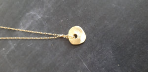 Gold Filled Disc Pendant Necklace with Zircon Stones