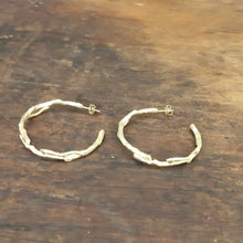 Load image into Gallery viewer, Branch Inspired Gold Filled Hoop Earrings
