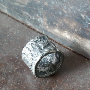Huge Crotchet Inspired Silver Ring