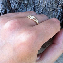 Load image into Gallery viewer, Branch Inspired Gold Filled Ring decorated by a Zircon Stone
