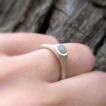 sterling silver ring with sparkly grey wild diamond
