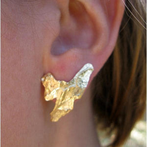 Bark Inspired Golden Statement Ear Studs