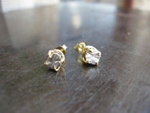 Load image into Gallery viewer, Gold Filled Earrings decorated by a Stone Shaped Silver Piece
